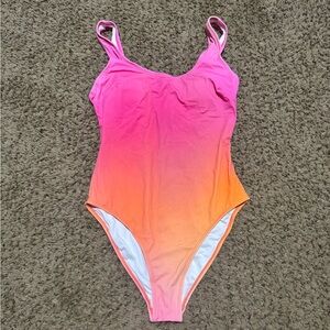 Pink and Orange One Piece Swimsuit